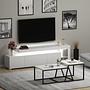 Beliz Living Room Furniture Set Wood Veneer White 4
