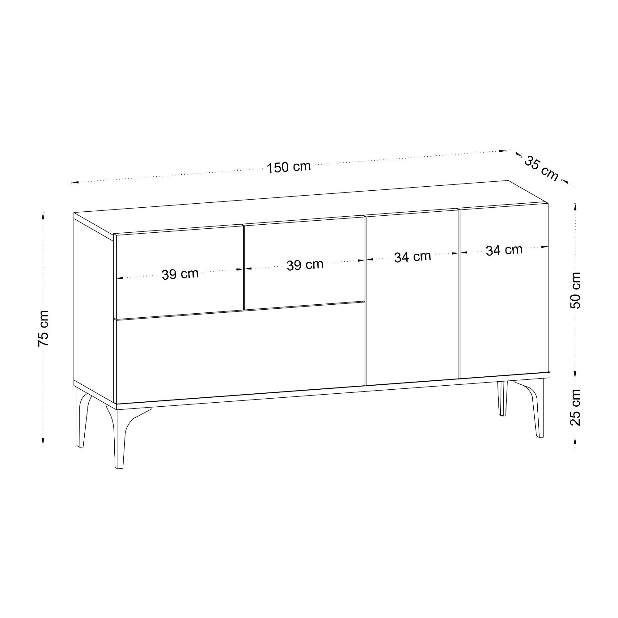 Tress Konsole Holz Eiche Schwarz 5