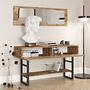 Console table with shelf Brown 3