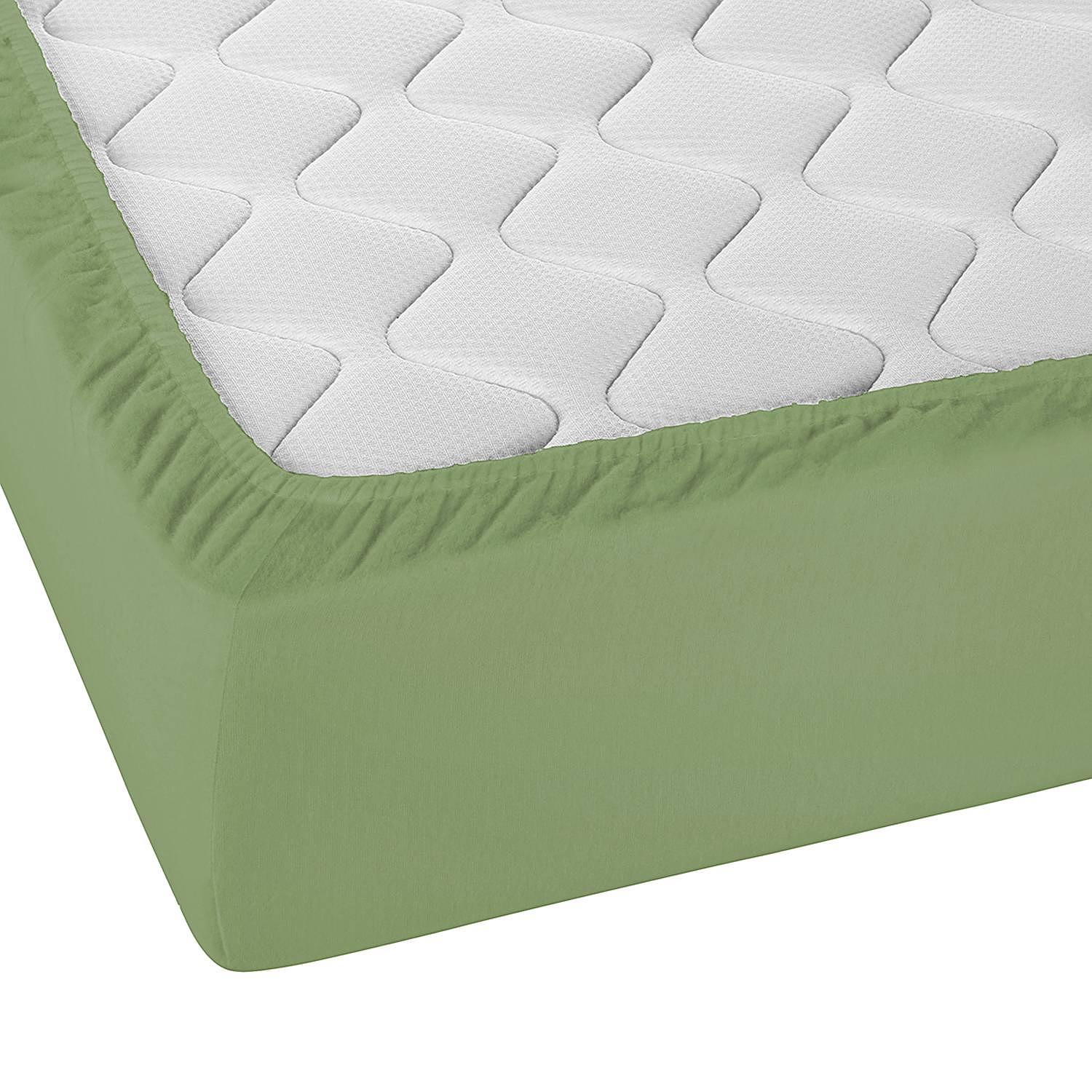 Feinbiber Spannbetttuch Baumwolle Grün 140-160 x 200cm 4