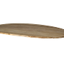 Ovale Tischplatte Teakholz 0