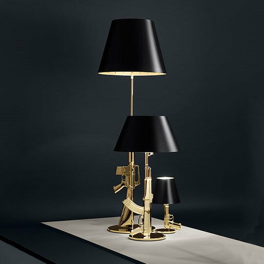 Lounge Gun Stehleuchte Metall Gold 2