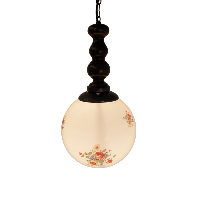 Ball lamp glass floral pattern 1