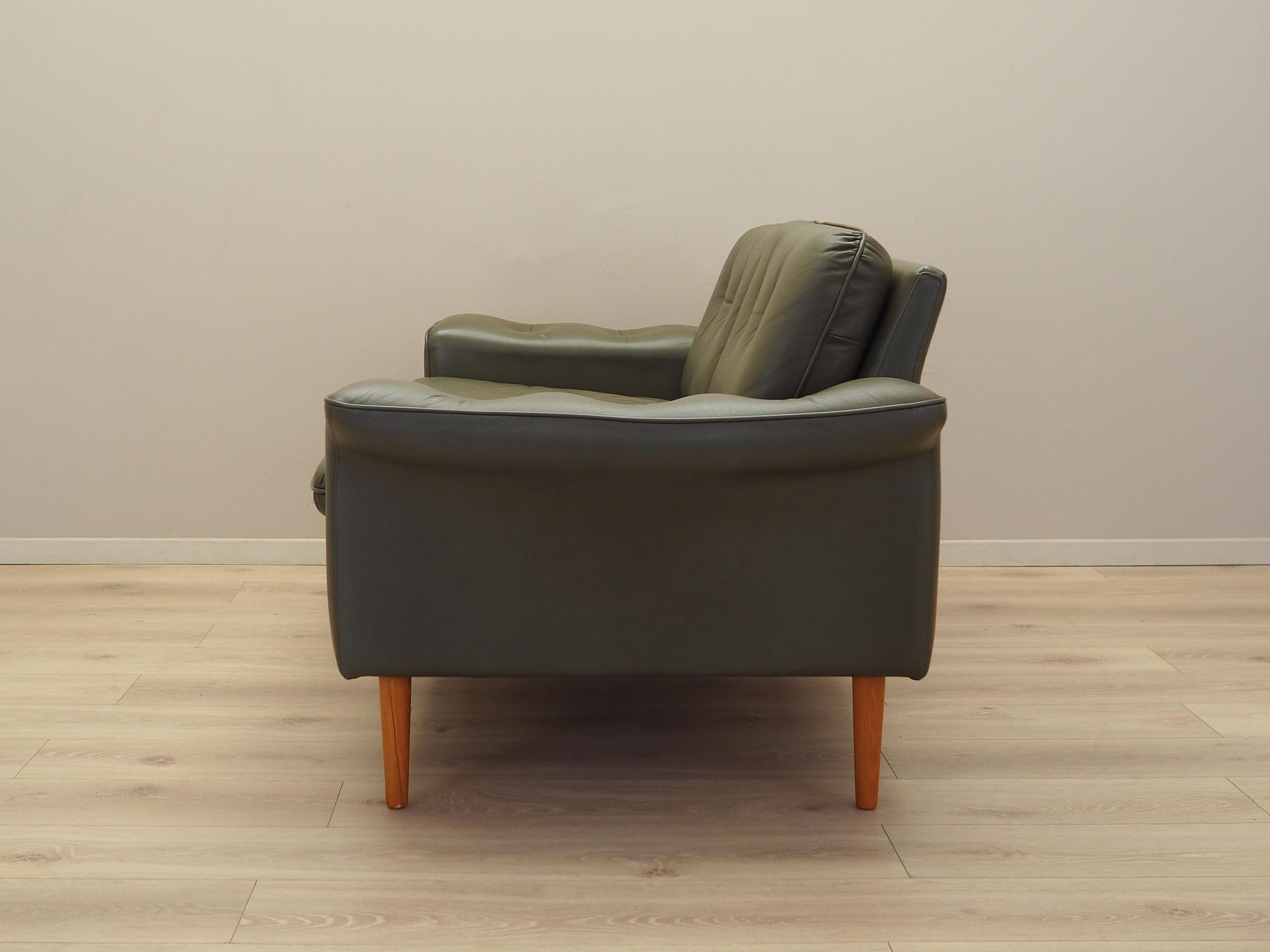 Sofa Leder Grün 1970er Jahre 4