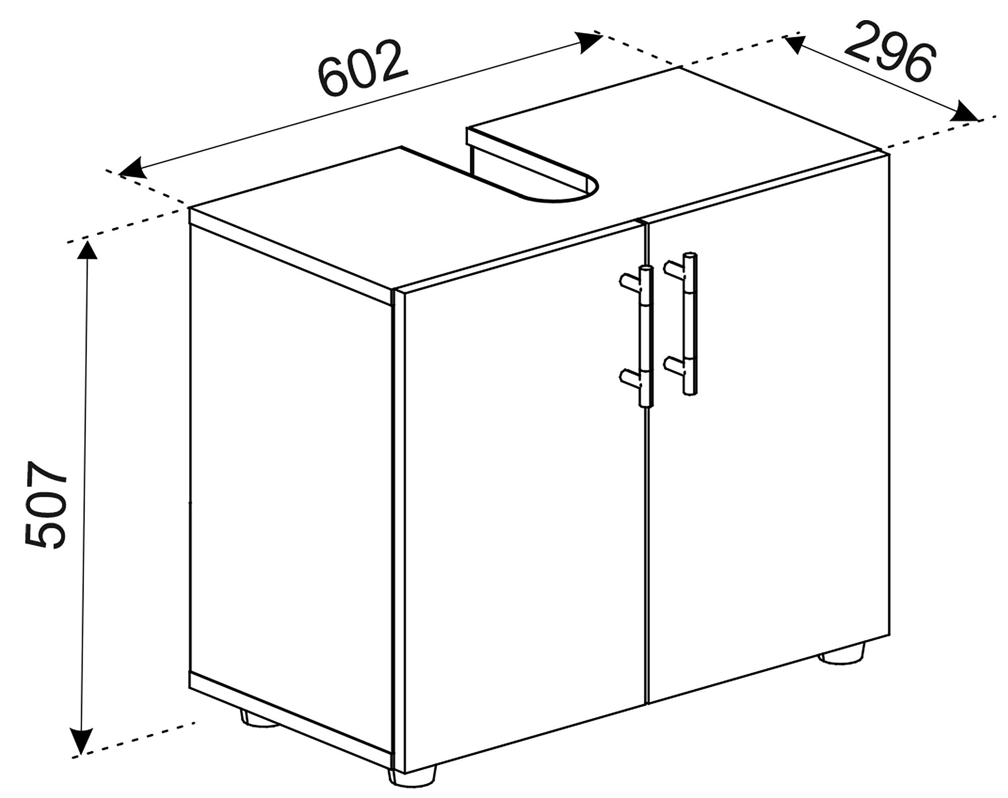 Flandu Waschbeckenunterschrank 2 Türen Weiß 4