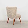 2x Vintage Armchairs Beech wood Textile Beige 1970s 12