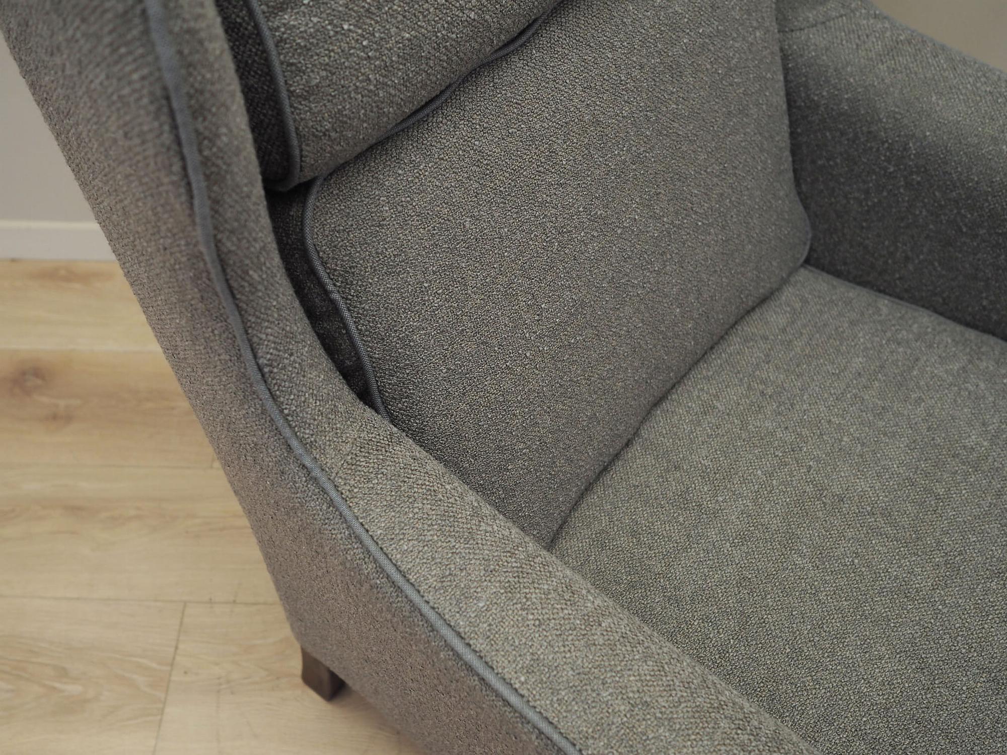 Vintage armchair beech wood textile grey 1970s 10