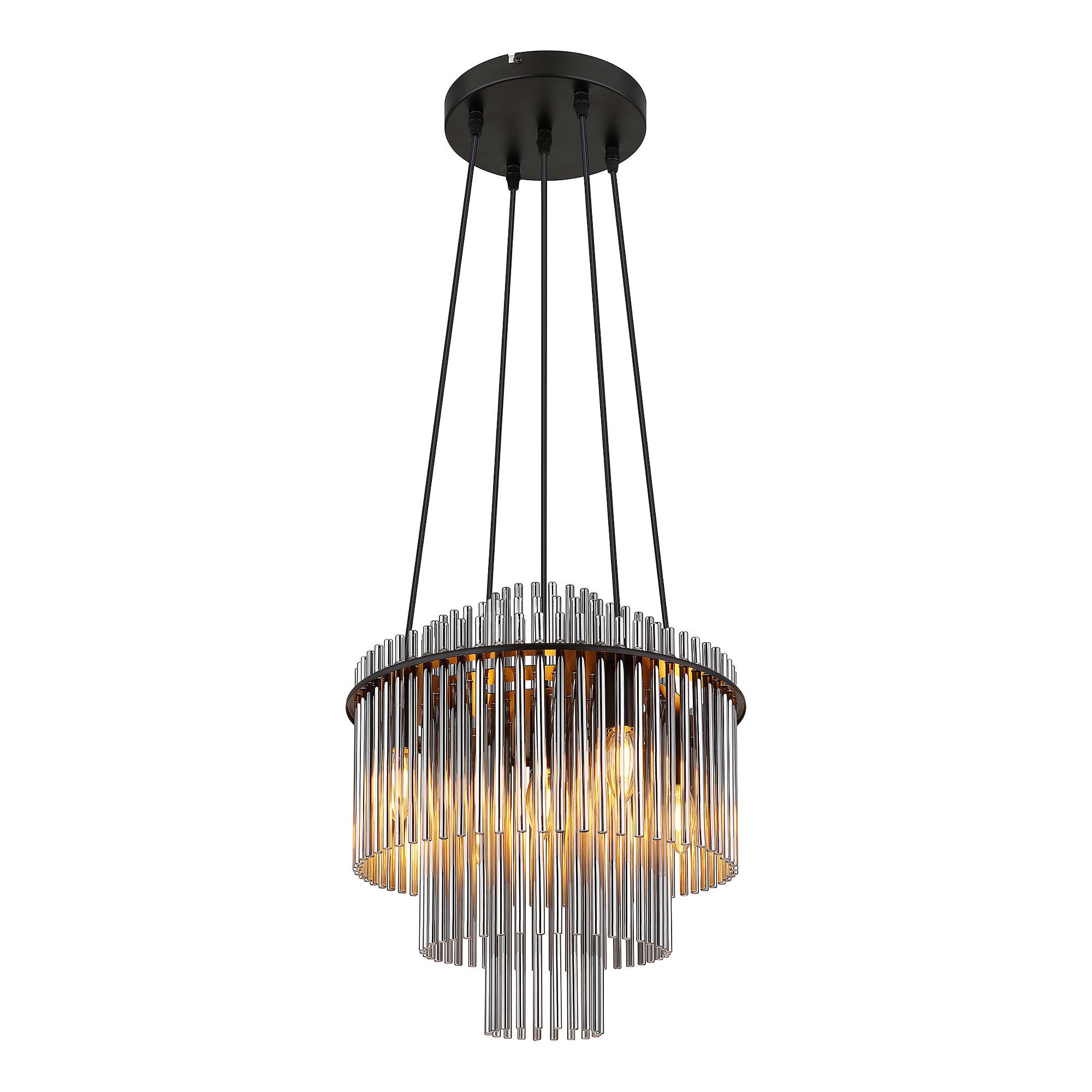 Pendelleuchte Gorley Typ G Rauchglas Eisen Schwarz 3