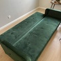 Schlafsofa 3-Sitzer Samt Metall Grün 6