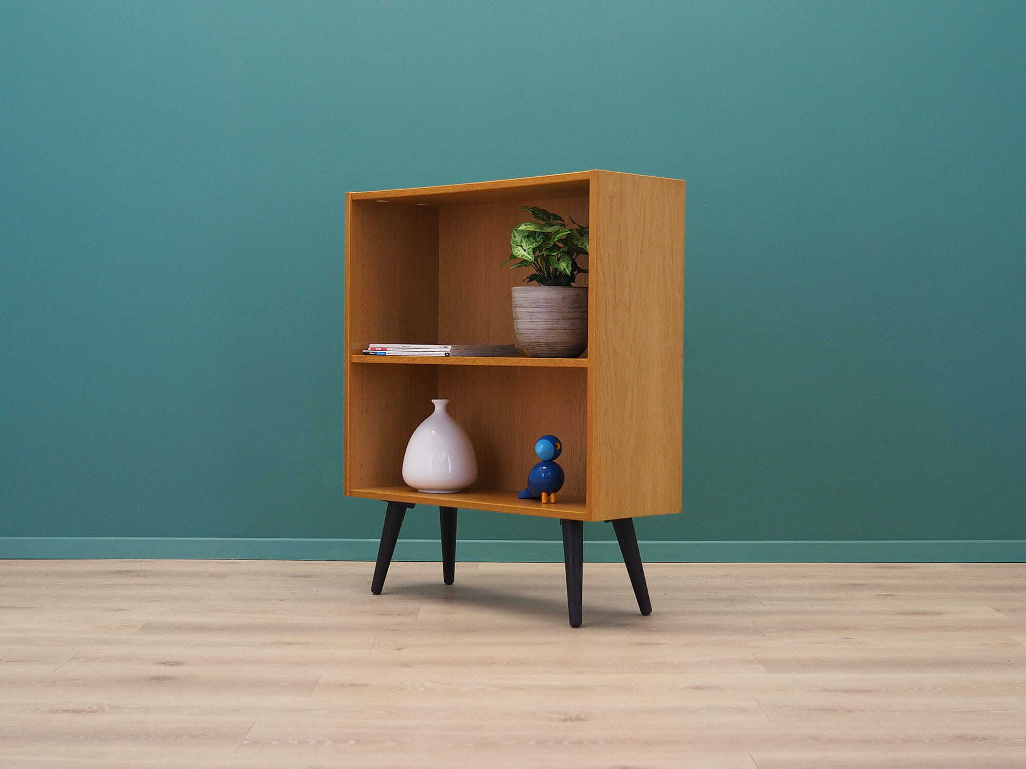 Vintage Bookshelf Ash Wood Brown 1970s 2