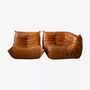 Togo Lounge Set 2-piece Pull-Up Leather Pine Brown 0