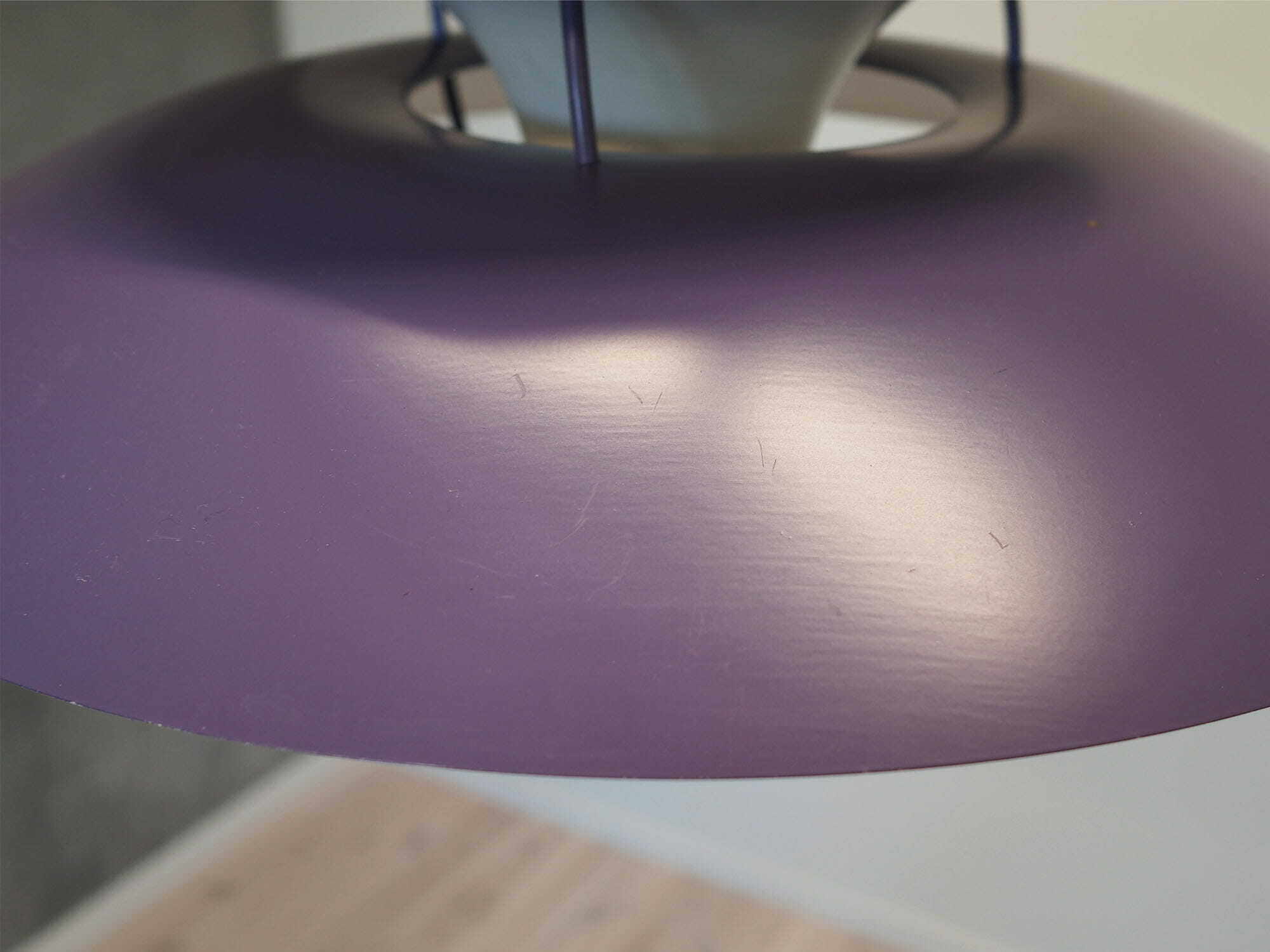 Vintage Pendant Lamp Metal Violet 1970s 7