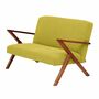 Retrostar 2er Sofa New Life Nussbaum Beizung Pistaziengrün 1