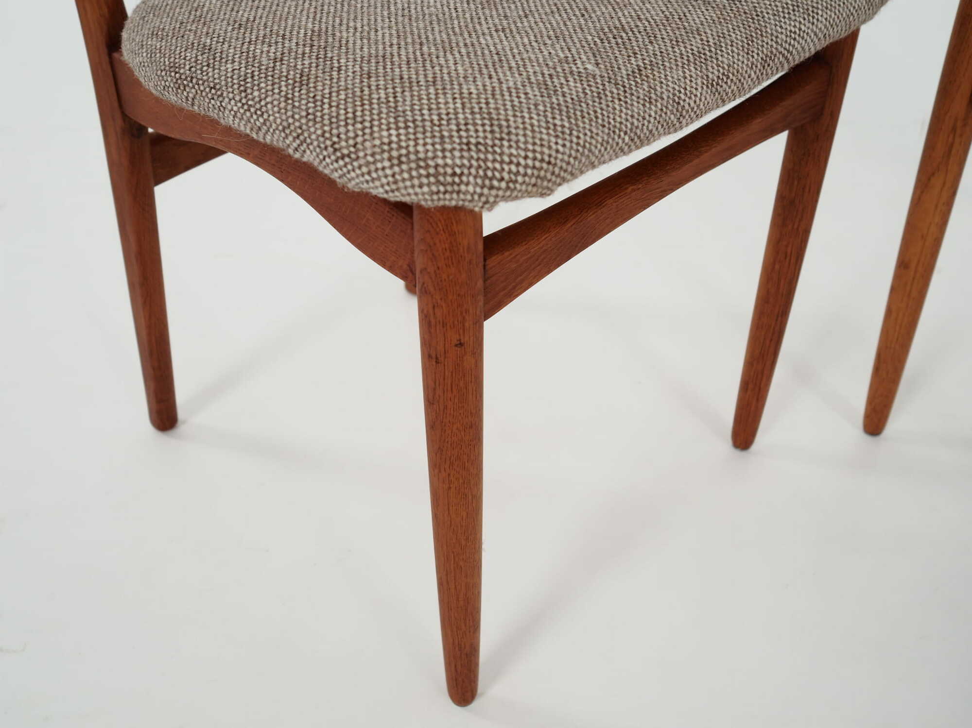 2x Vintage Stuhl Teakholz Textil Braun 1970er Jahre 6