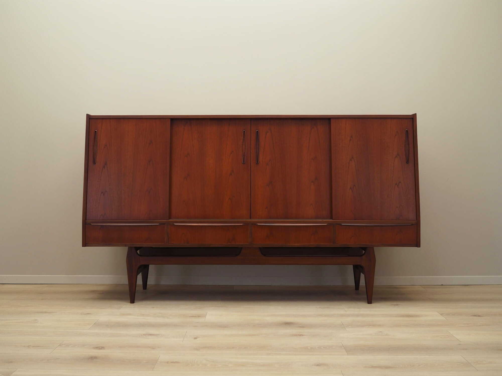 Highboard Teakholz Braun 1960er Jahre 1