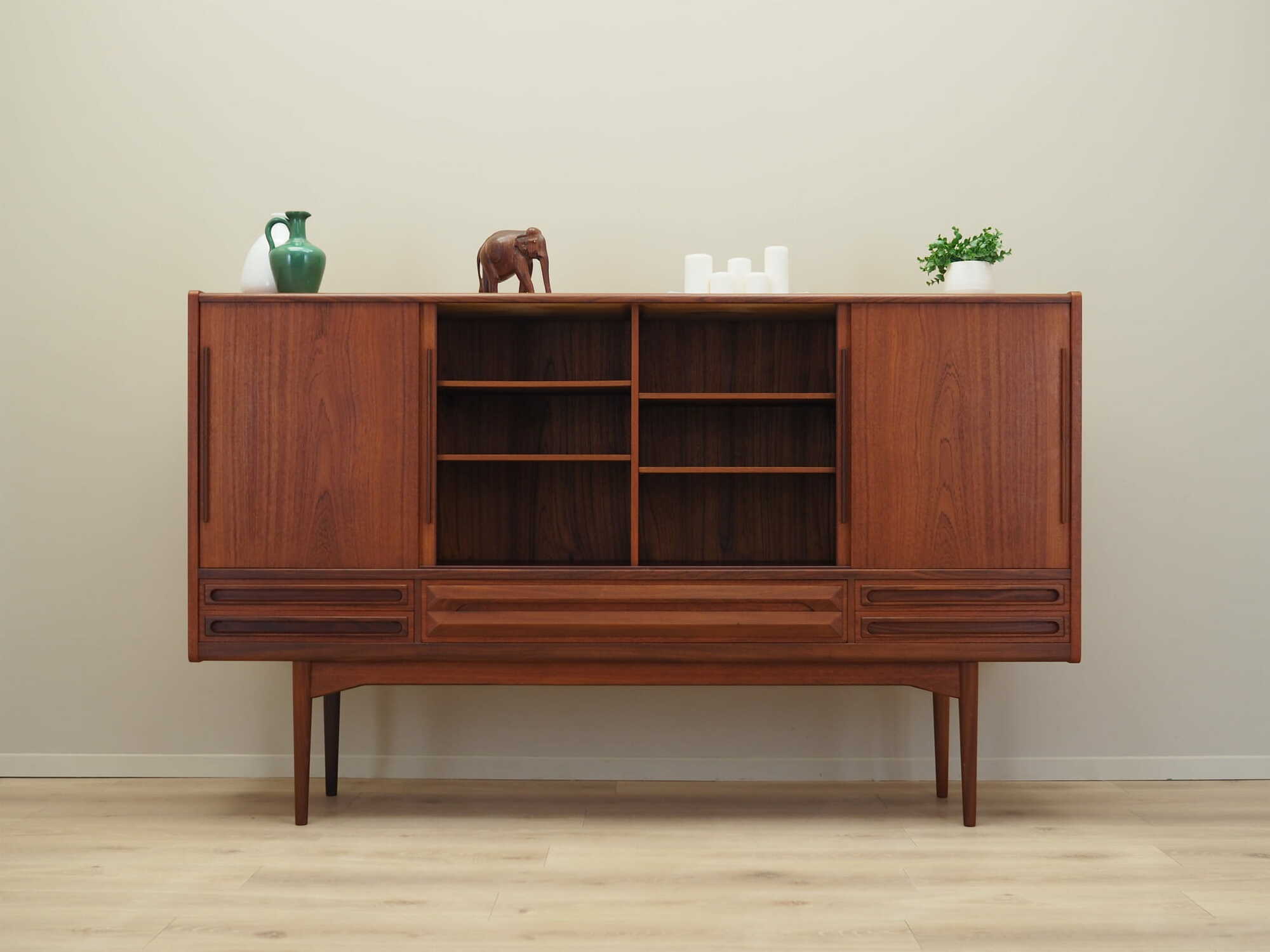 Highboard Holz Braun 1960er Jahre 2