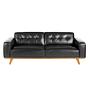 Chester Sofa 3-Sitzer Leder Schwarz 1