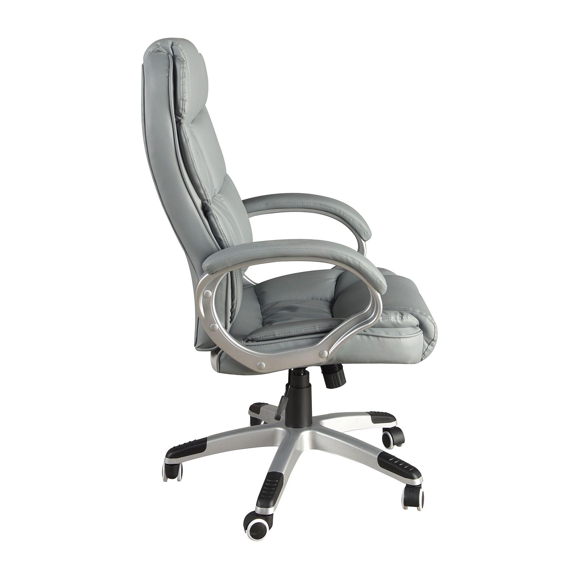 Office chair faux leather gray 6