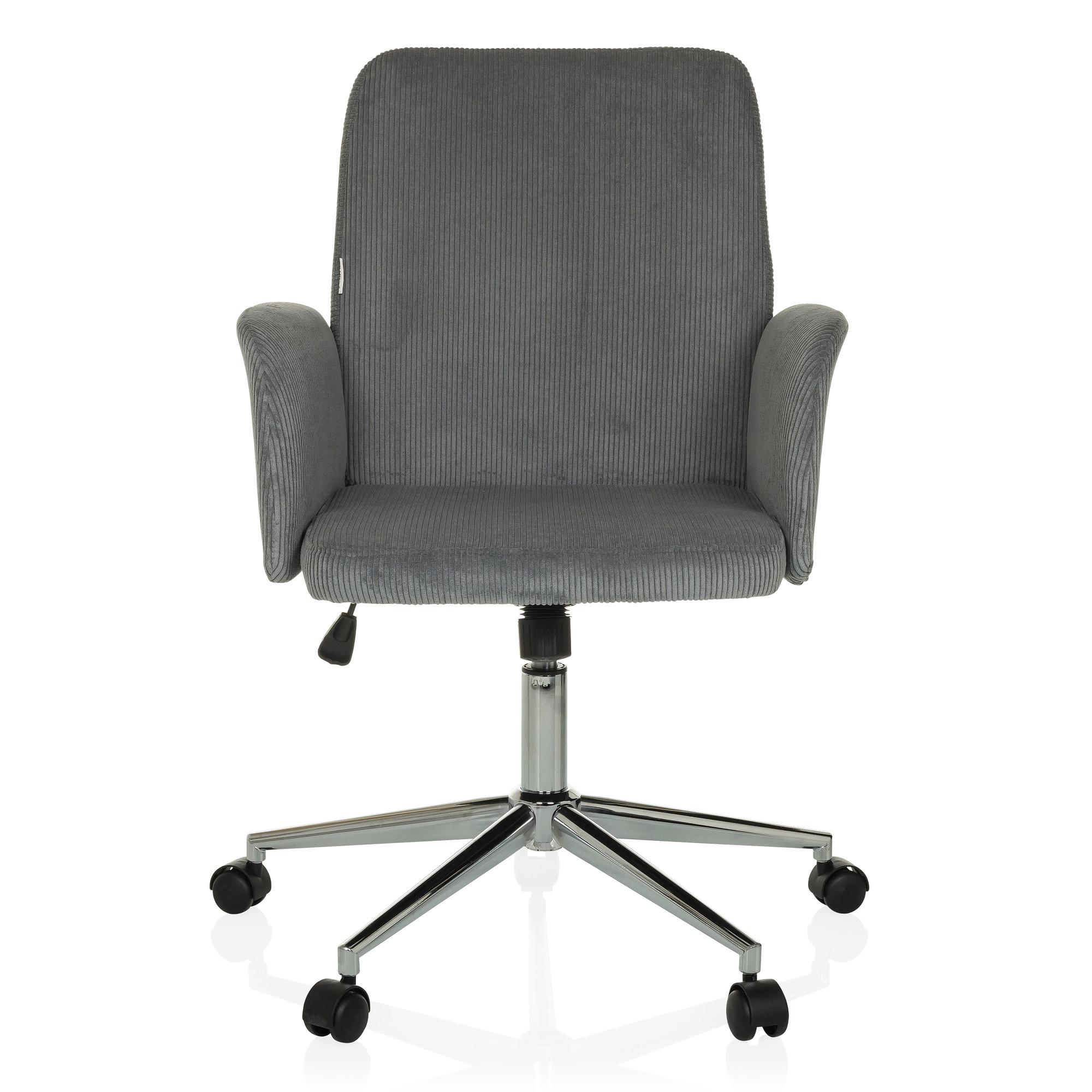 SOLAO CORD Bürostuhl Drehbar mit Rollen Cord-Optik Grau 0