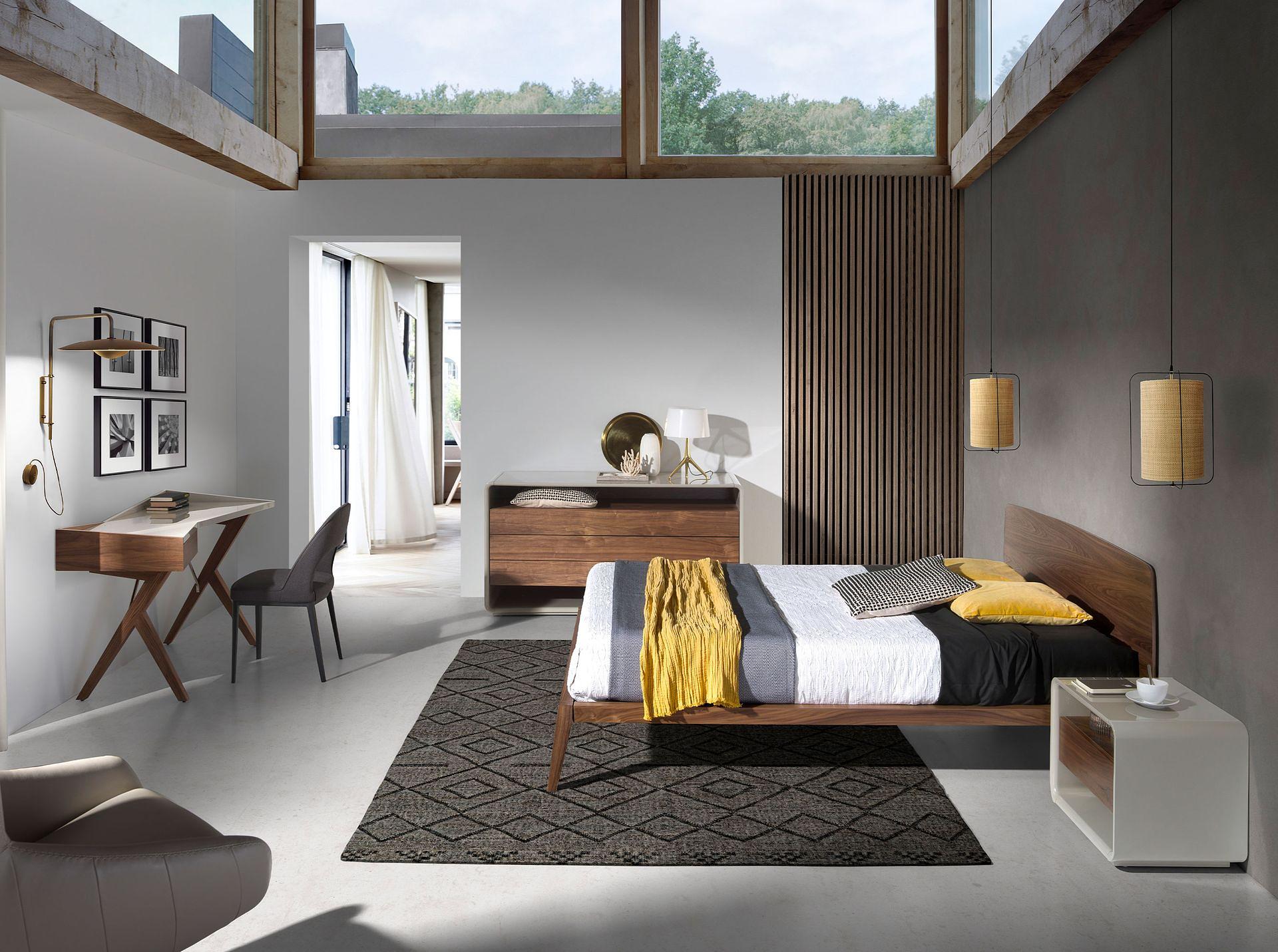 Nightstand Wood veneer Grey 3