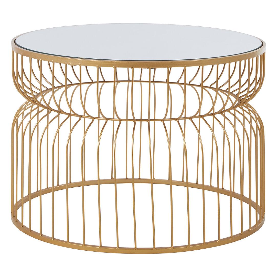 Avantis Gold Metalldrahtgestell Runder Beistelltisch
 3