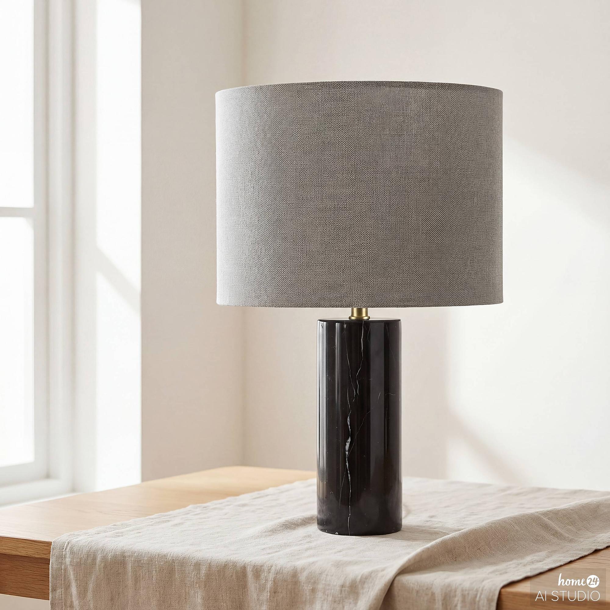 Table lamp Juxo 1-light linen marble black 2