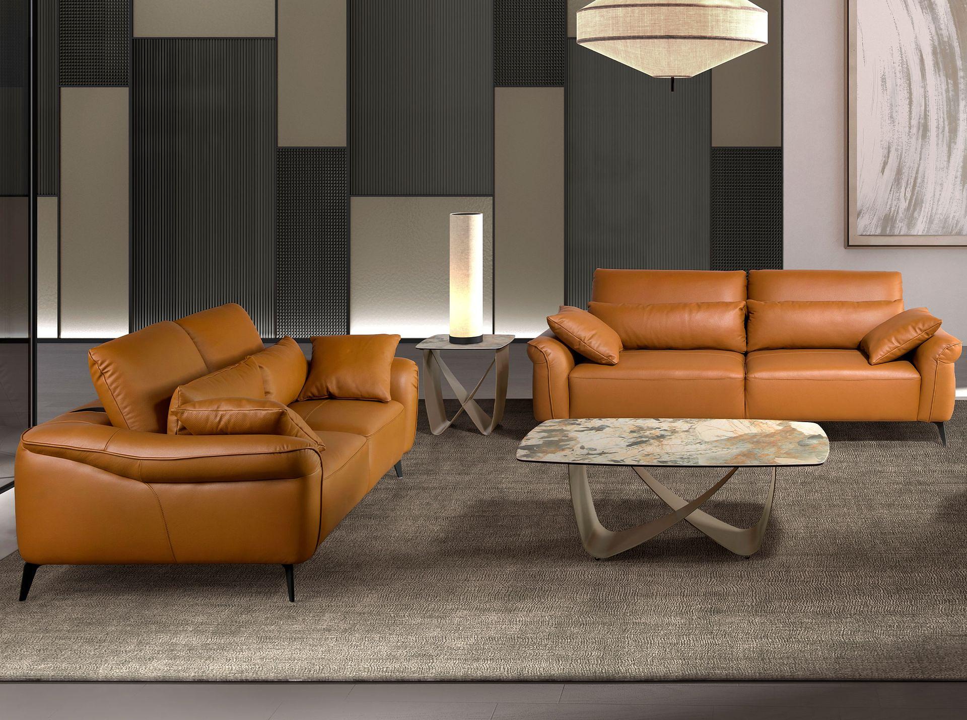 Ovaler Couchtisch Marmor Stahl 5