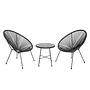 Garden Lounge Set of 2 Copacabana Steel Polyrattan Black 3