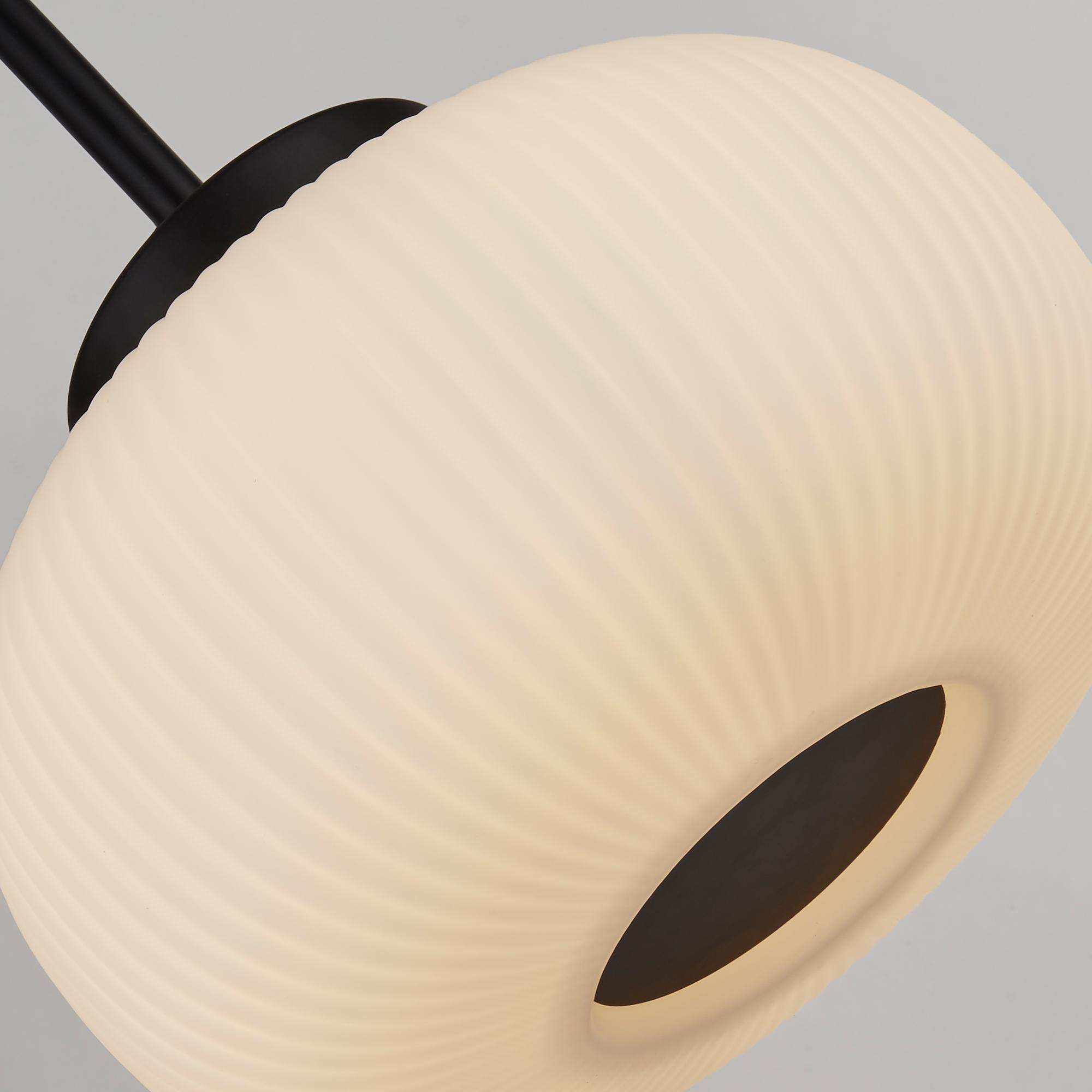Lumina Pendelleuchte Stahl Opalglas Schwarz 3