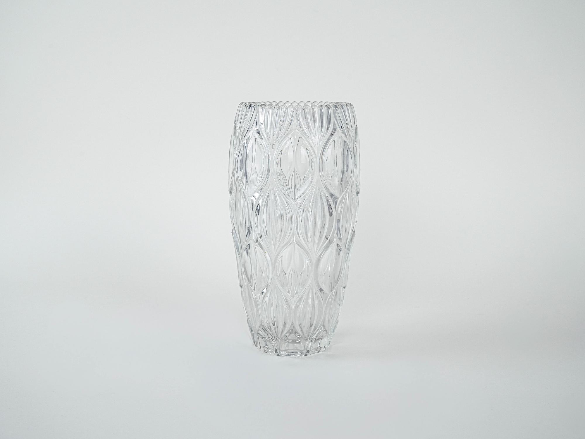 Kristallvase Transparent 1960er Jahre 2