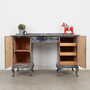 Vintage desk Pine grey 1960s 2