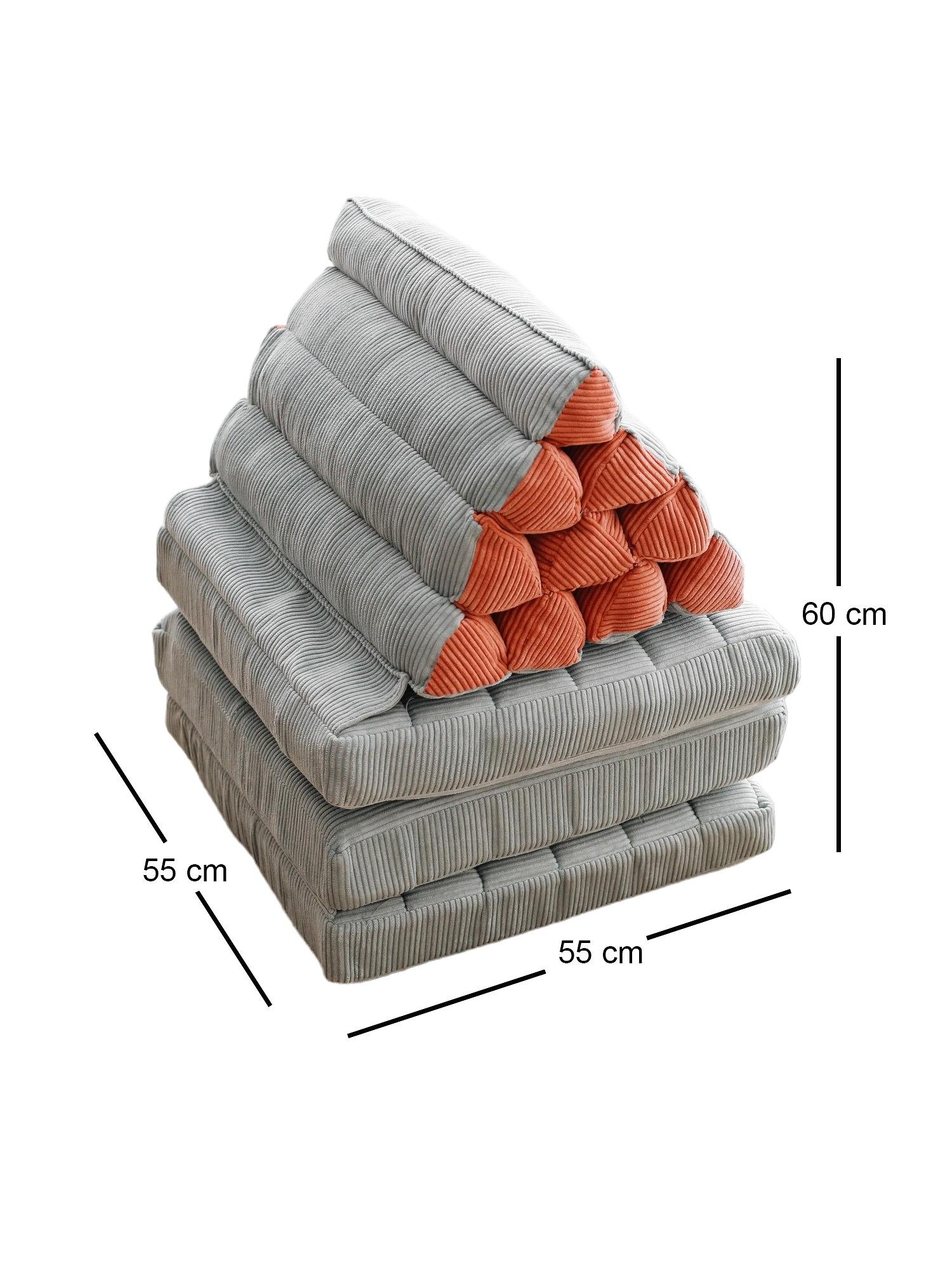 Keyf Katlanan Kissen Samt Blau 6