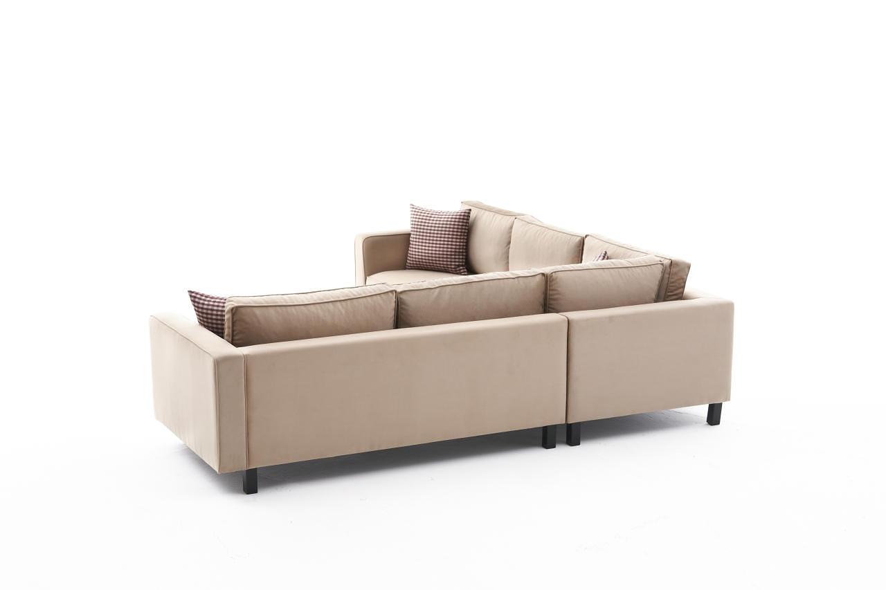 Kale Ecksofa 4-Sitzer Samt Creme 5