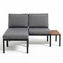 Lounge Set Cuva Set of 3 Aluminum Grey 4