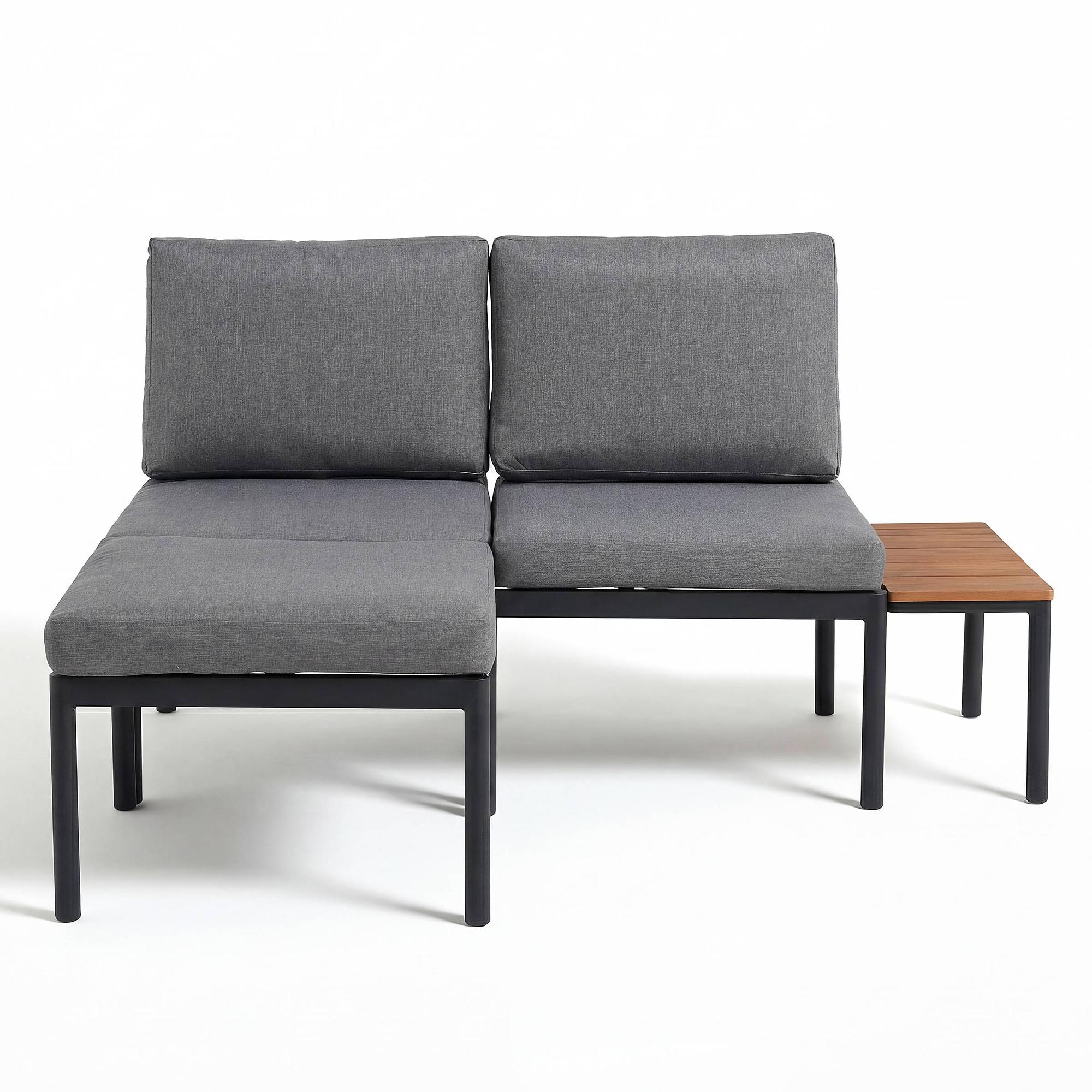 Lounge Set Cuva Set of 3 Aluminum Grey 4