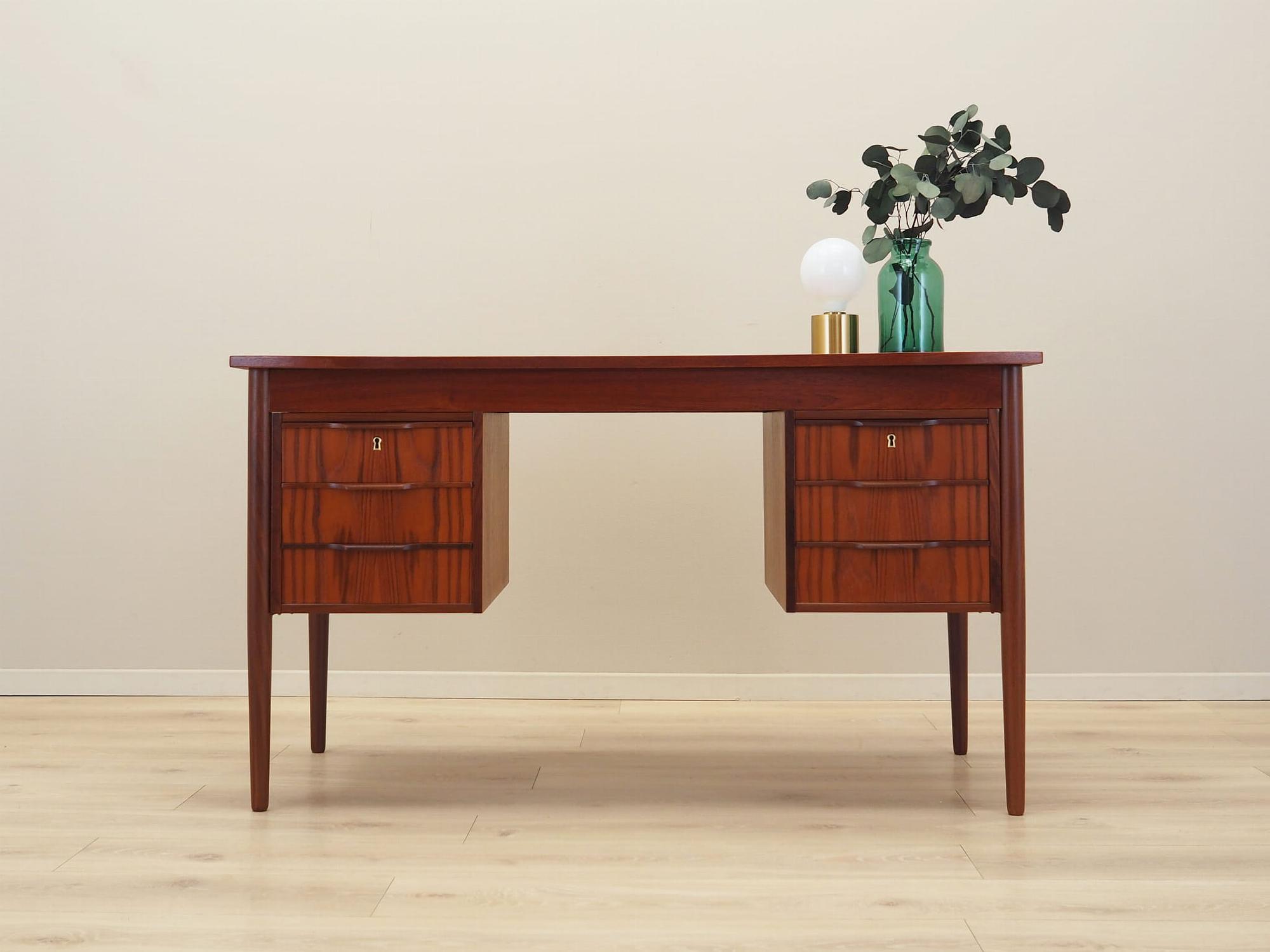 Schreibtisch Teakholz 1960er Jahre 1
