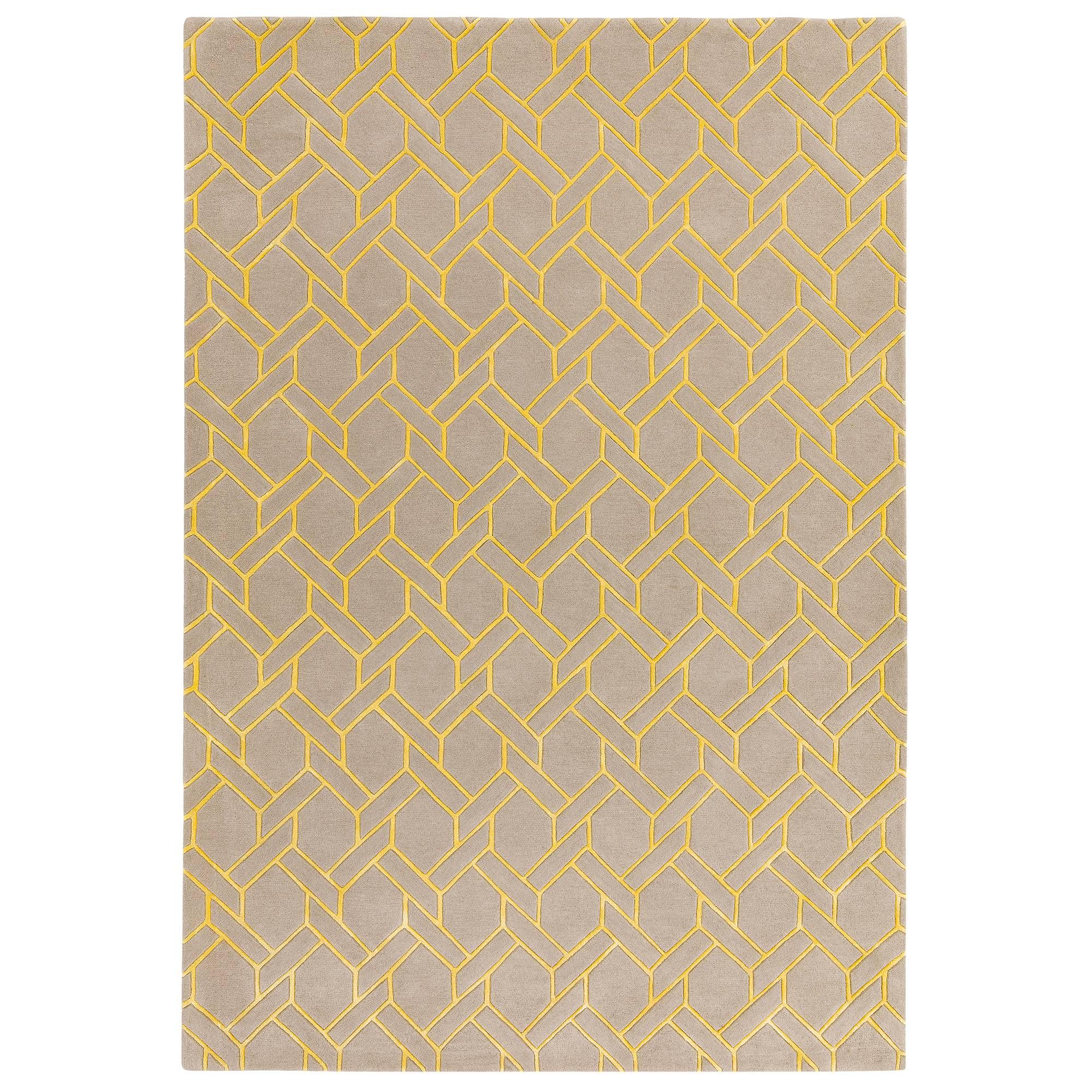 Nexus Fine Lines Rug Silver Yellow Wool 120x170cm 0