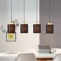 4-flame pendant lamp Vonnie Mixed fabric Steel Black 3