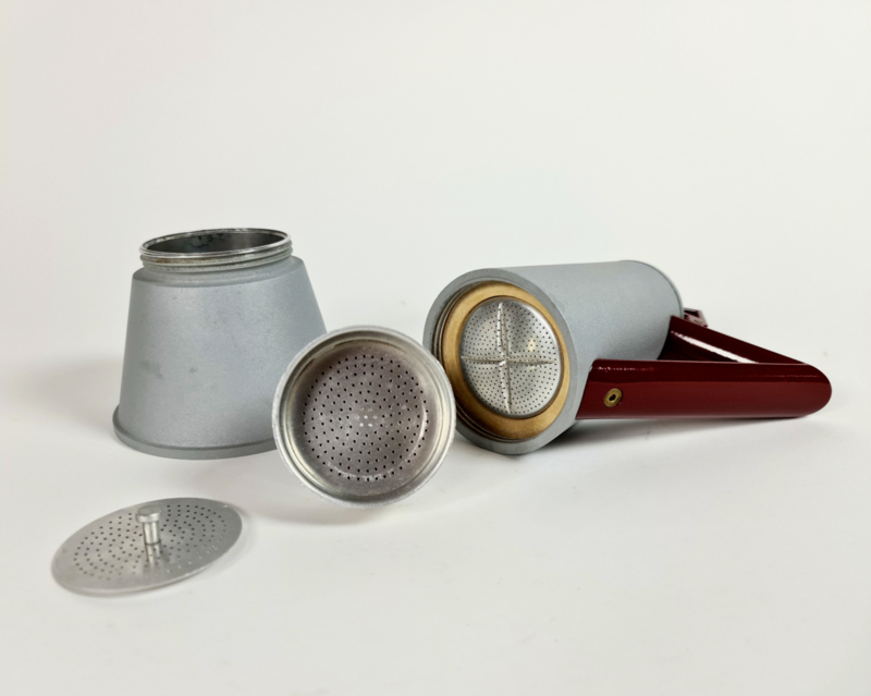 Vintage Espressomaschine Aluminium Silber 4