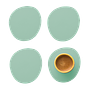 4x Stone Untersetzer 100% Recyceltes Leder Mint 0