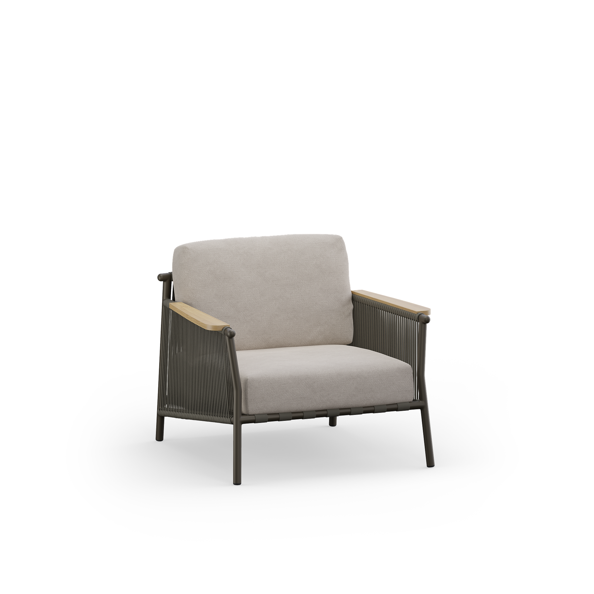SCOOP Sessel Lava Braun Kissen Beige 0