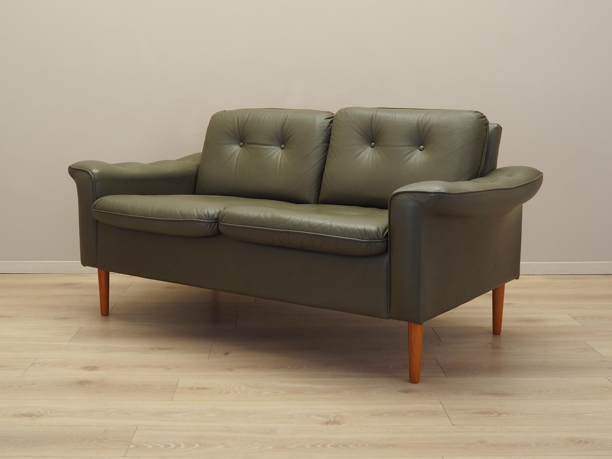 Sofa Leder Grün 1970er Jahre 3