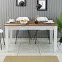 Milan Dining Table Walnut Brown White 145cm x 75cm 1