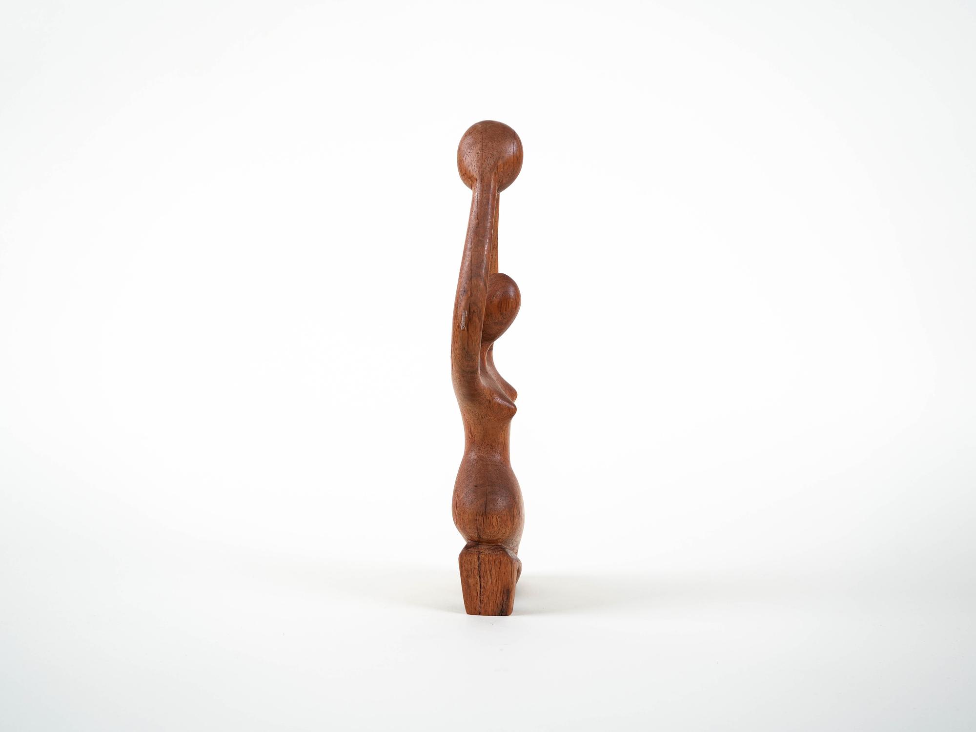 Sculpture Woman Teak 1970s 8
