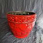 Vintage Keramik Blumentopf Rot 2