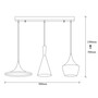 Pendant lamp 3 elements Adjustable height Black Gold 2