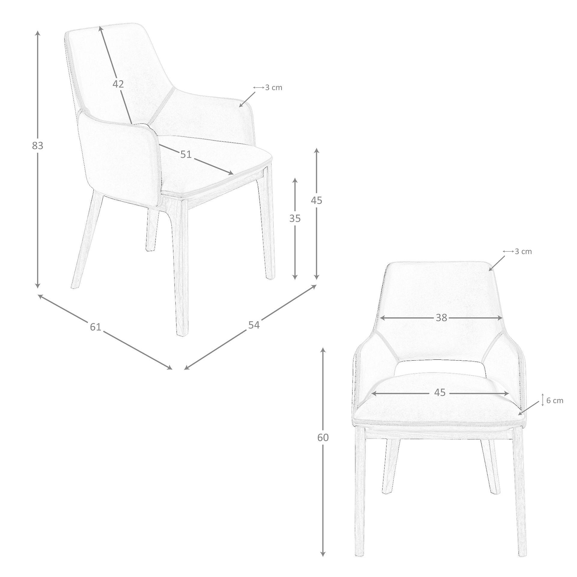 Dining chair faux leather brown 8