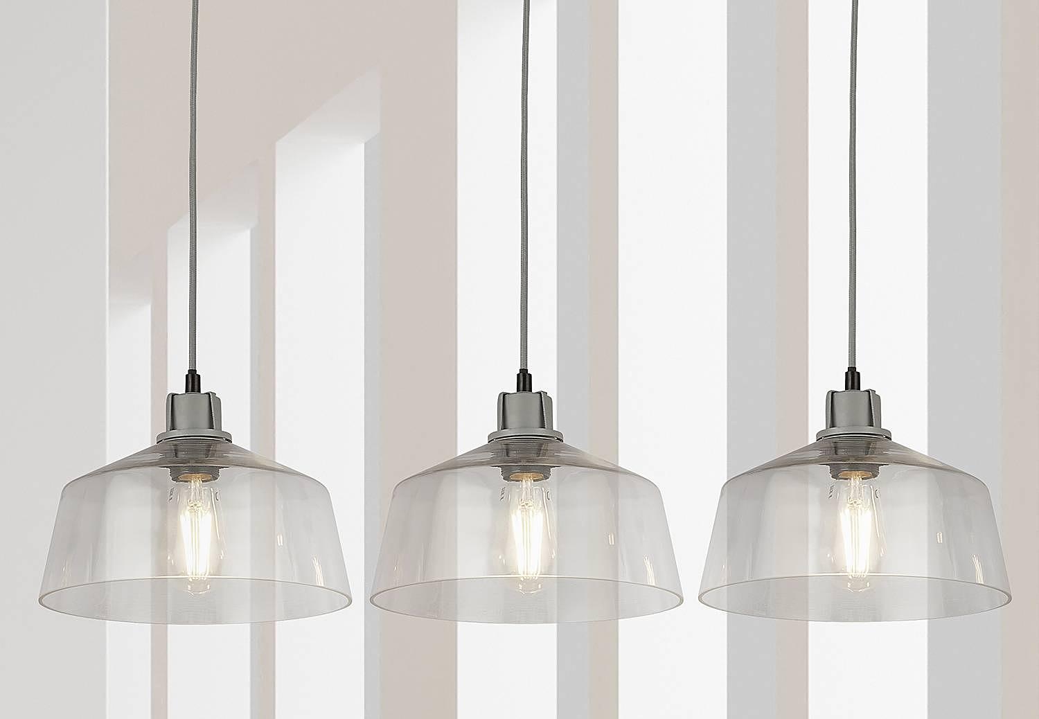 Odeon 3-light pendant light steel gray 1