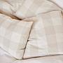 Fodera per cuscino a scacchi in cotone biologico beige 2