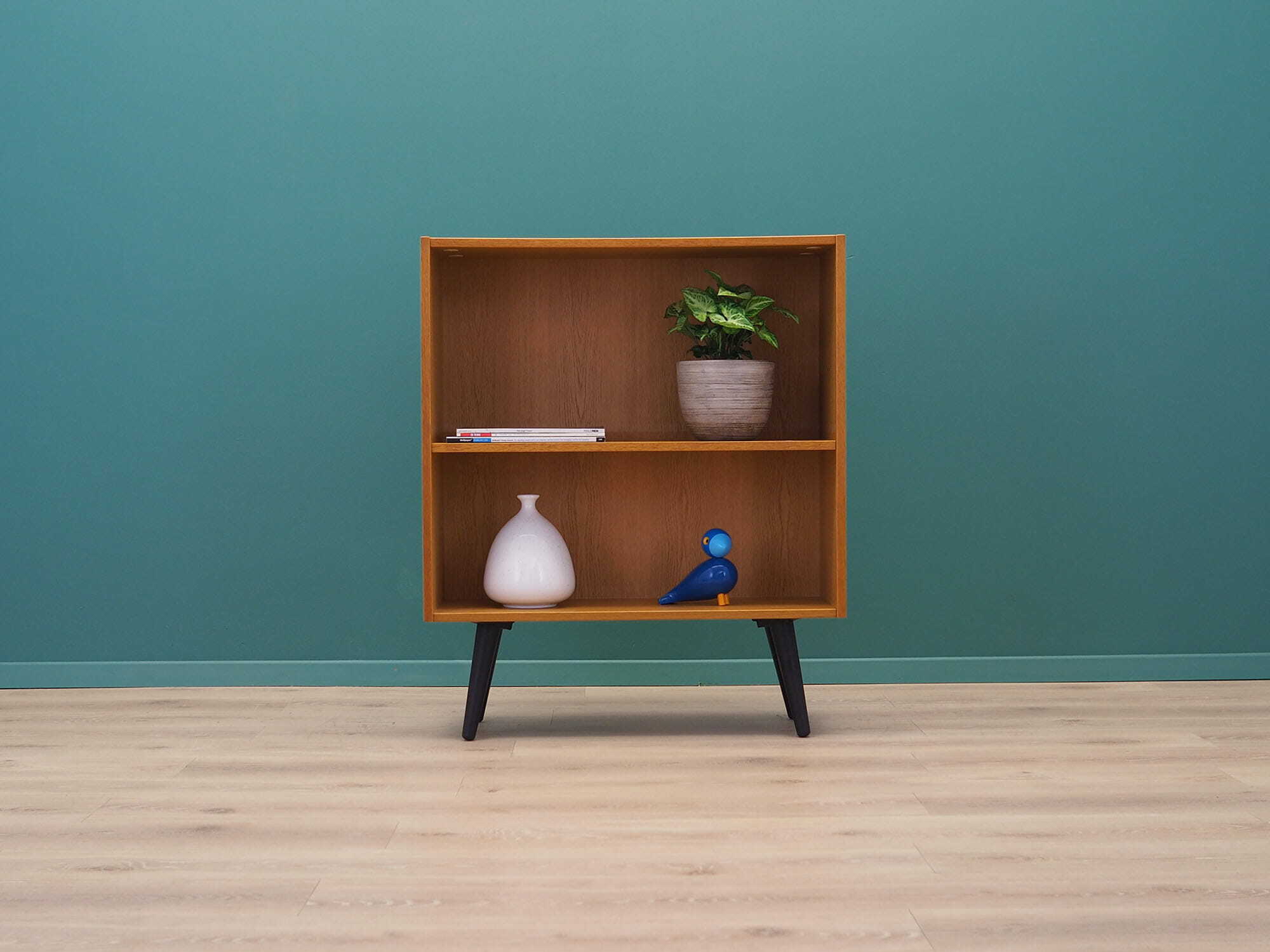 Vintage Bookshelf Ash Wood Brown 1970s 1
